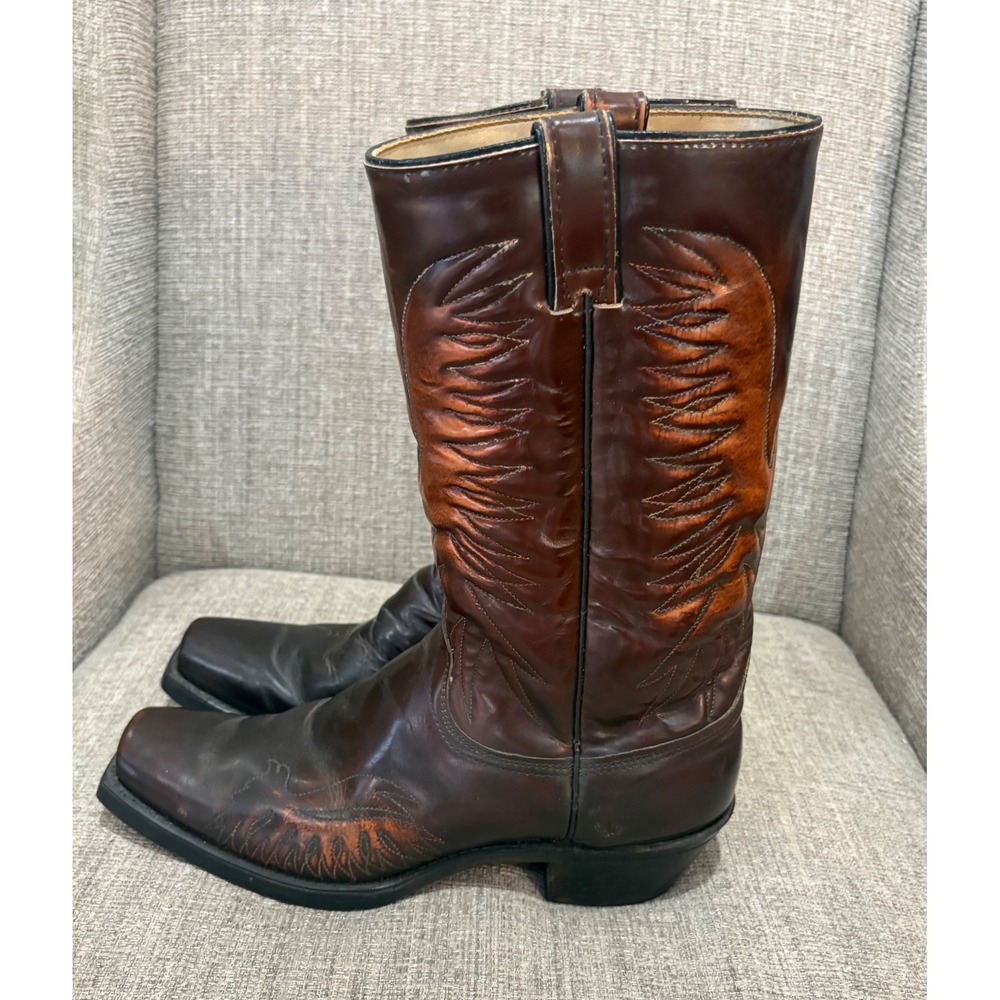 Vintage 70s Wrangler 5630 Firebird Eagle Cowboy Boots Brown Leather USA 10D